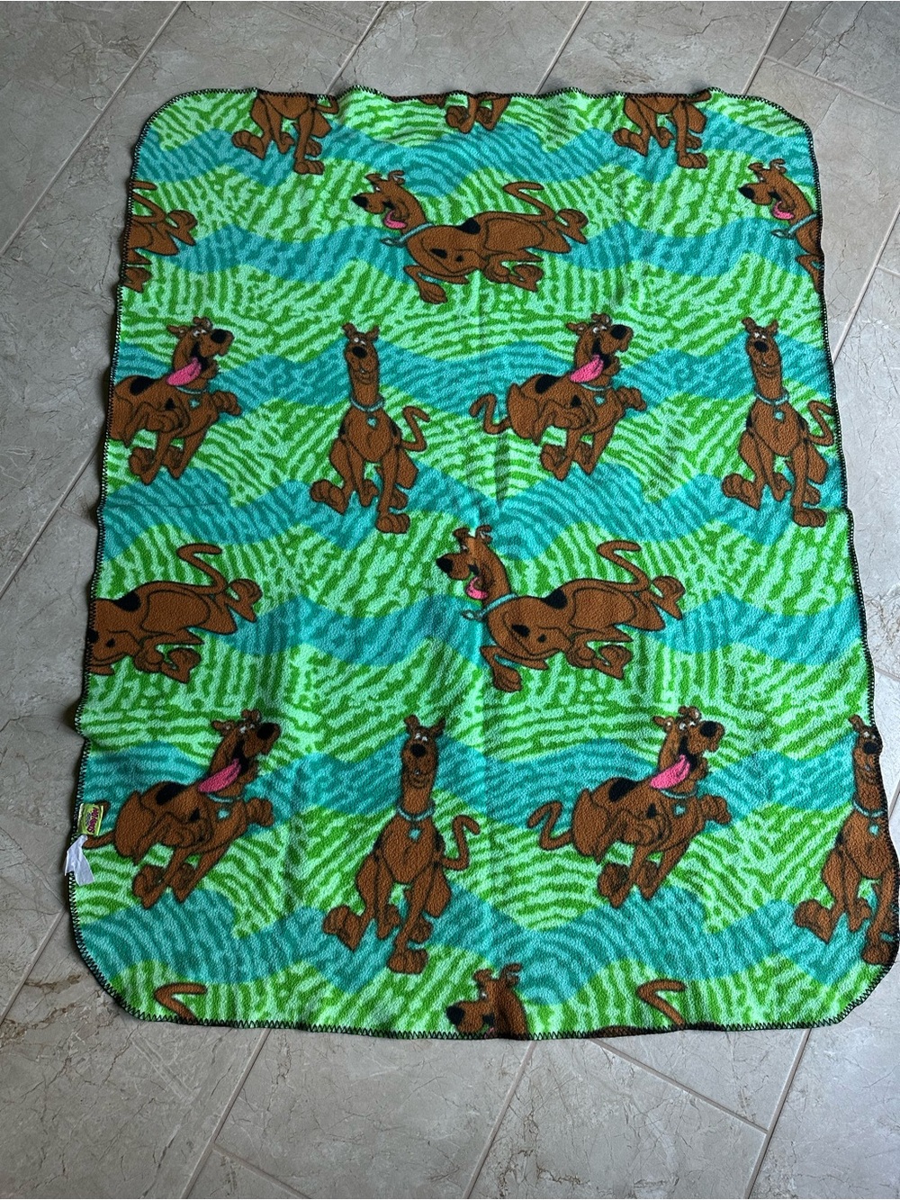 Scooby Doo blanket throw Hanna Barbera Cartoon Network vintage